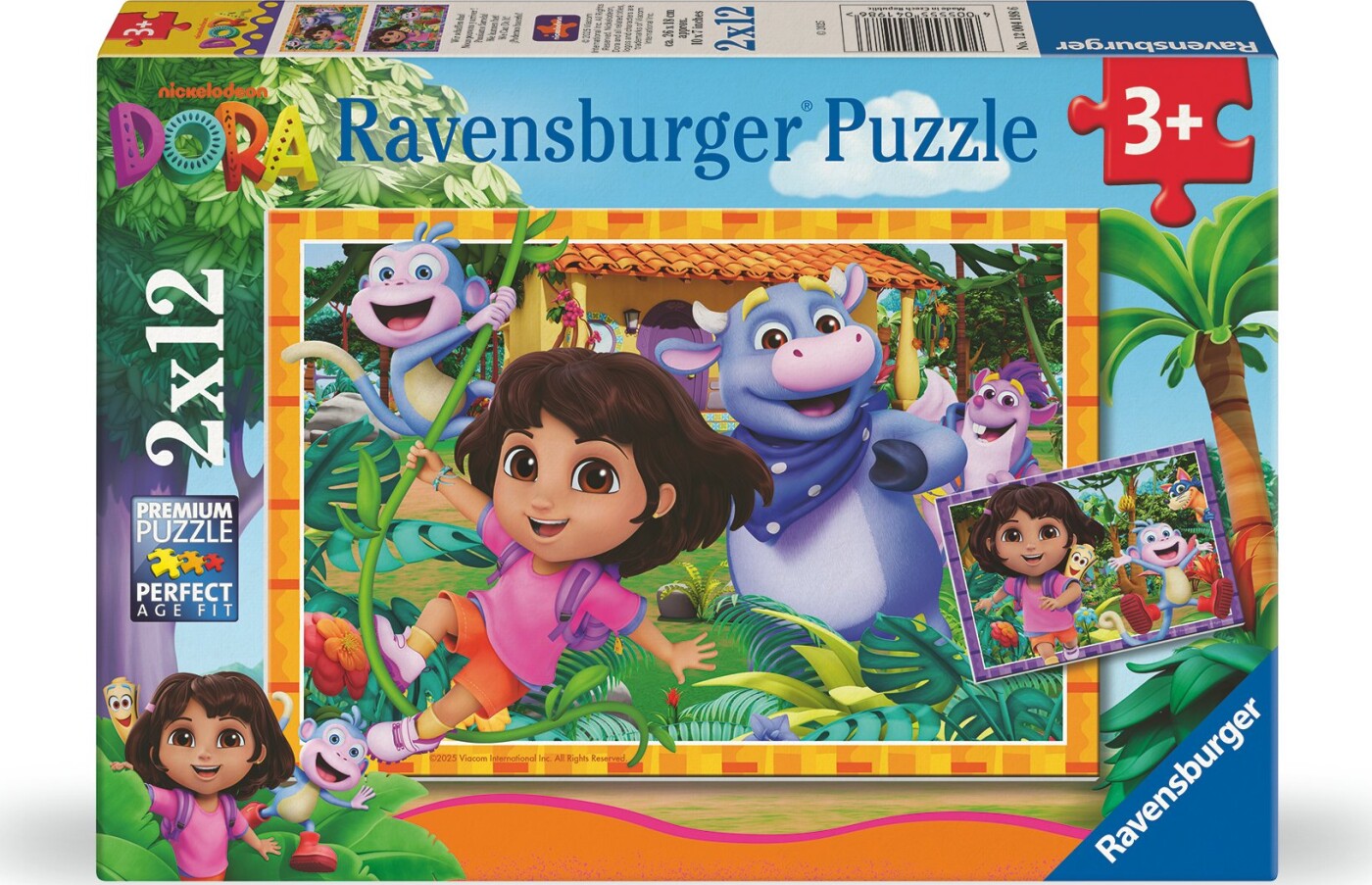 Ravensburger Puslespil - 2x12 Brikker - Dora Udforskeren