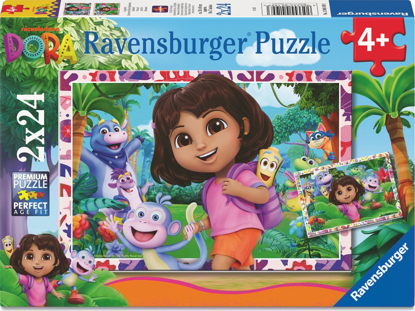 Ravensburger Puslespil - 2x24 Brikker - Dora Udforskeren