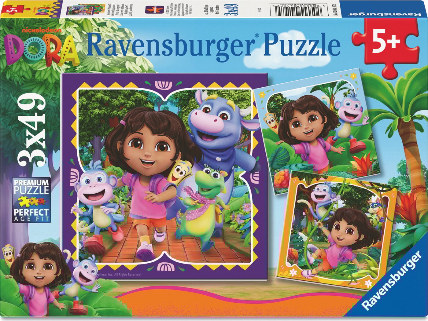 Ravensburger Puslespil - 3x49 Brikker - Dora Udforskeren