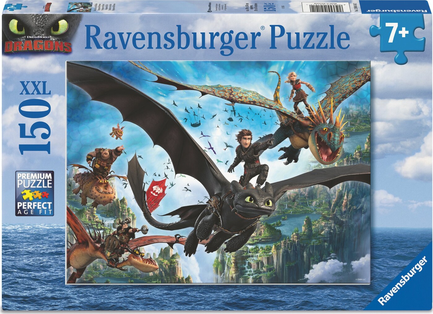 Ravensburger Puslespil - 150 Brikker - Drager & Helte