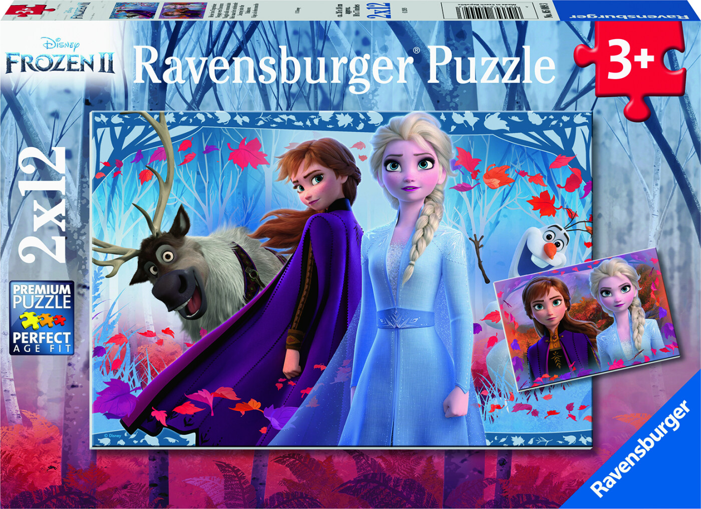 Billede af Frost Puslespil - Disney Frost 2 - 2x12 Brikker - Ravensburger hos Gucca.dk