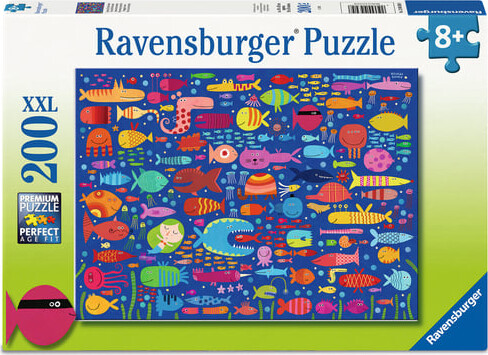 Ravensburger - Funny Fish Friends Puslespil - 200 Xxl Brikker