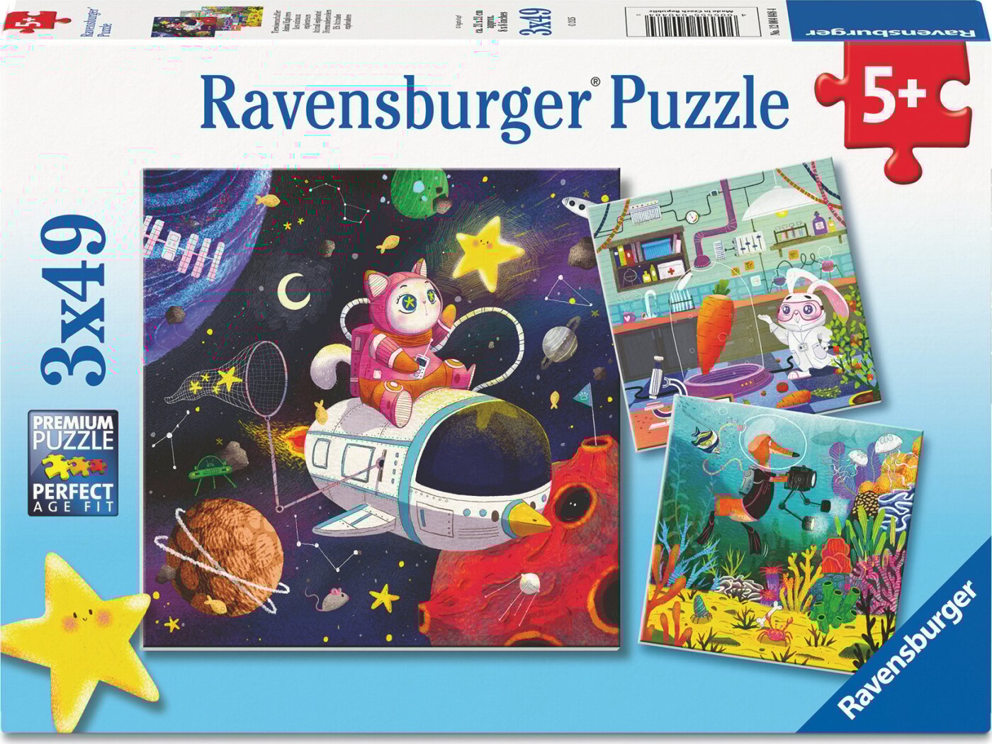 Ravensburger Puslespil - 3x49 Brikker - Børn I Videnskab