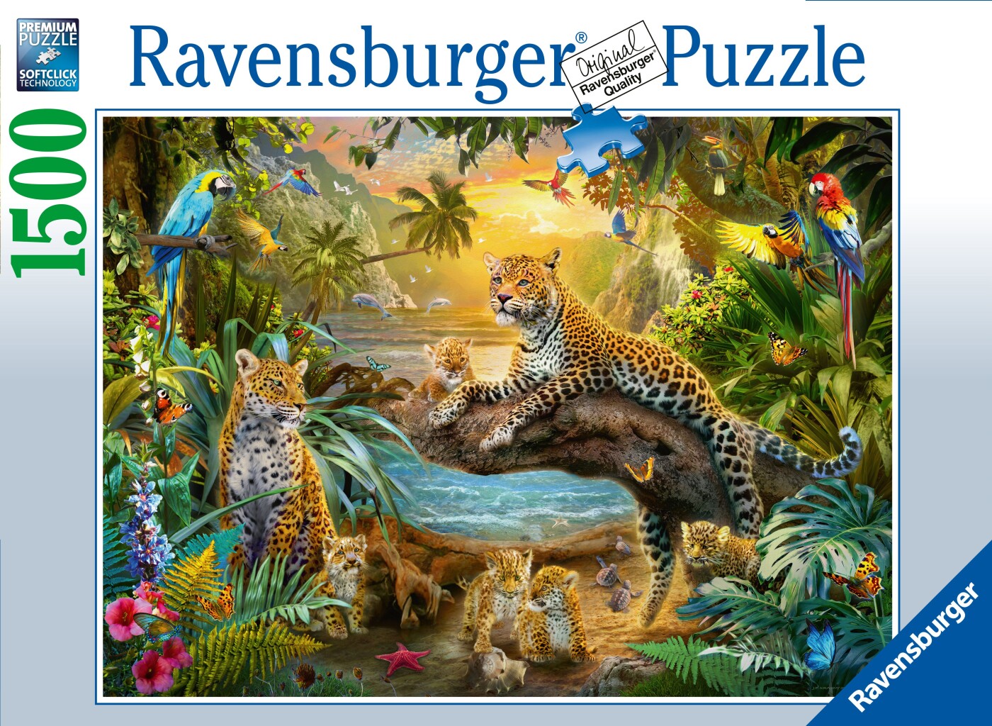 Billede af Ravensburger Puslespil - Leopard Familie I Junglen - 1500 Brikker
