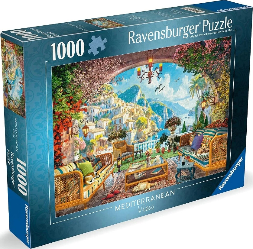 Ravensburger - Mediterranean Terrace View Puzzle - 1000 Brikker