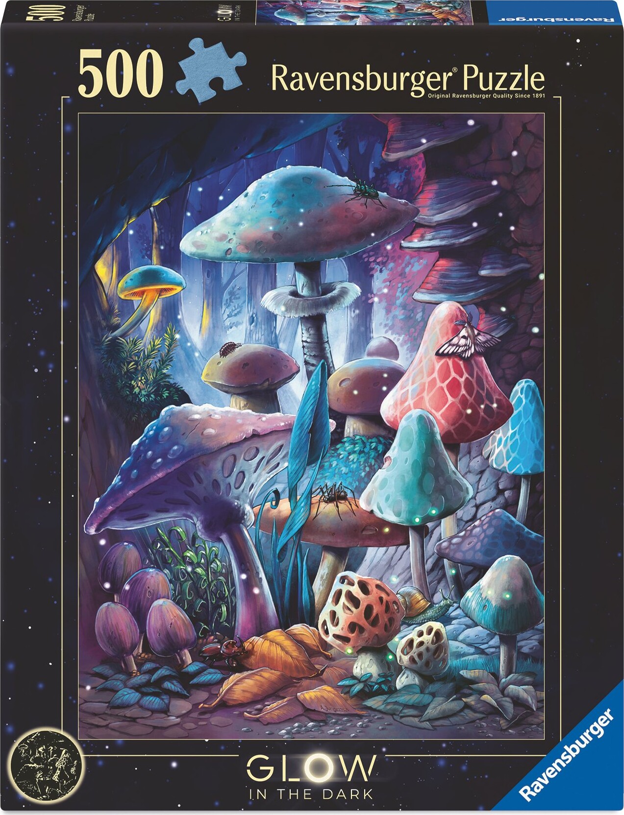 Ravensburger Puslespil - 500 Brikker - Svampe I Måneskin