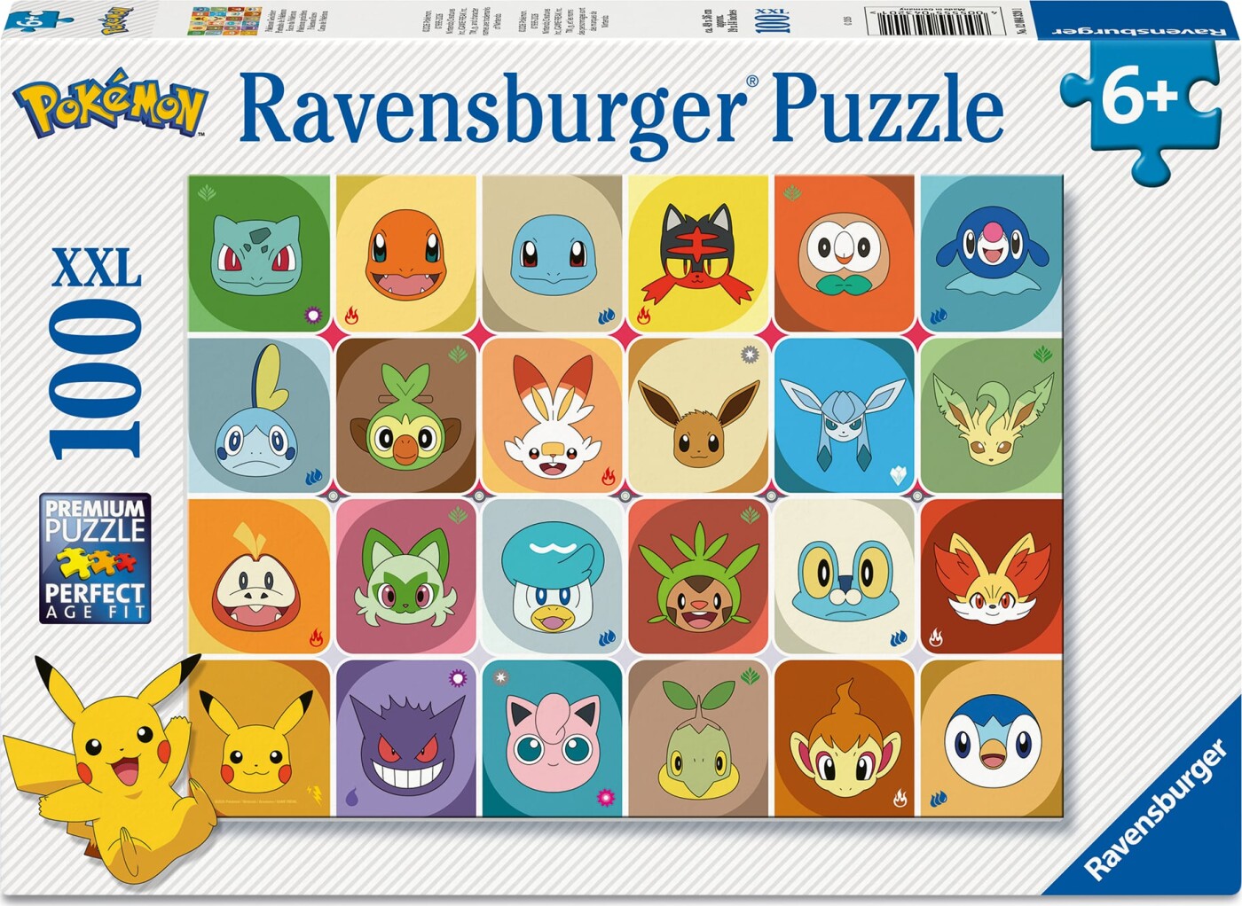 Ravensburger - Pokémon Multicharacter Puslespil - 100 Xxl Brikker