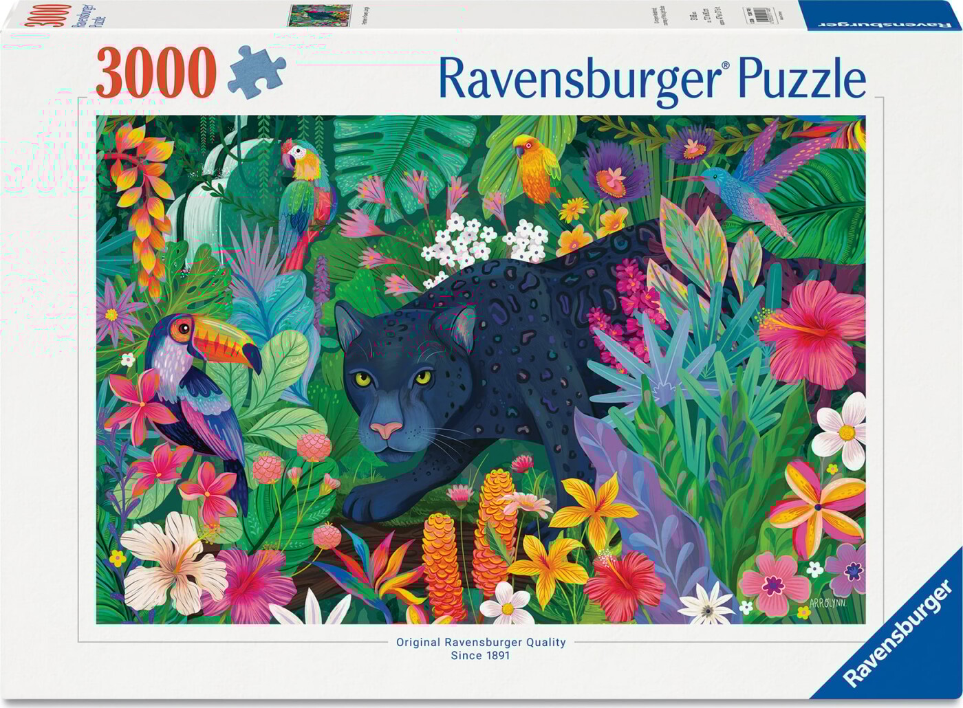 Ravensburger - Panther In Flowery Jungle Puslespil - 3000 Brikker