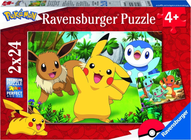 Pokémon Puslespil - Ravensburger - 2x24 Brikker