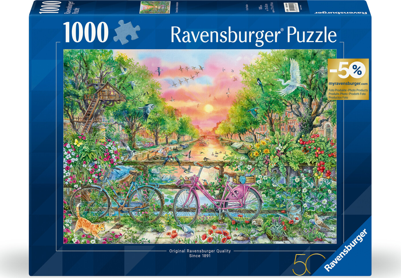 Ravensburger - Puslespil Bicycles Amsterdam 1000 Brikker