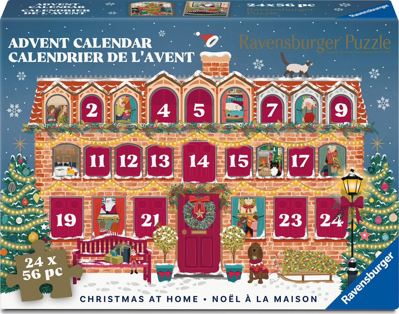 Ravensburger Christmas at Home puslespil-julekalender - tysk udgave - GEEKD.dk