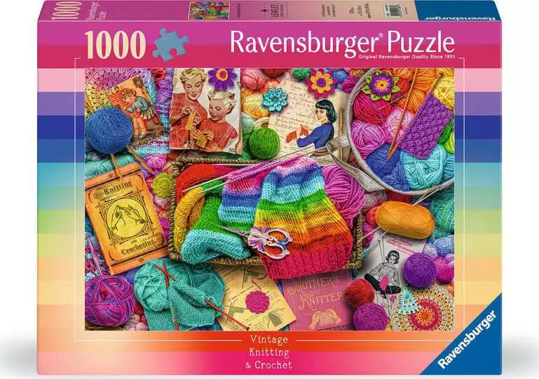 Ravensburger - Puslespil - Vintage Knitting & Crochet 1000 Brikker