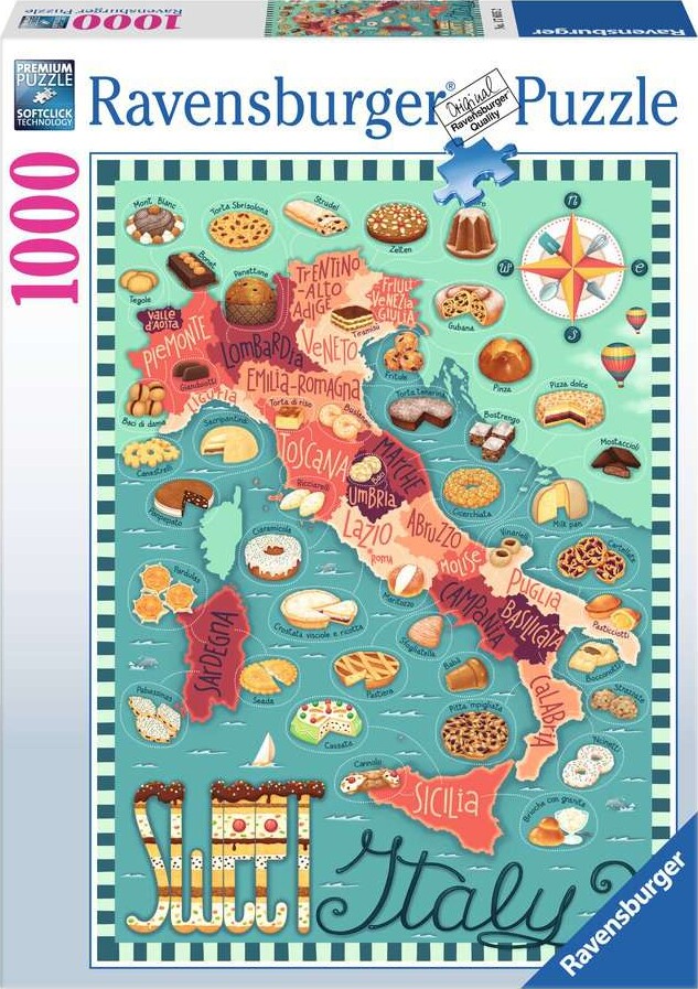 Ravensburger - Puzzle Map Of Italy - Sweet 1000p (12001237)