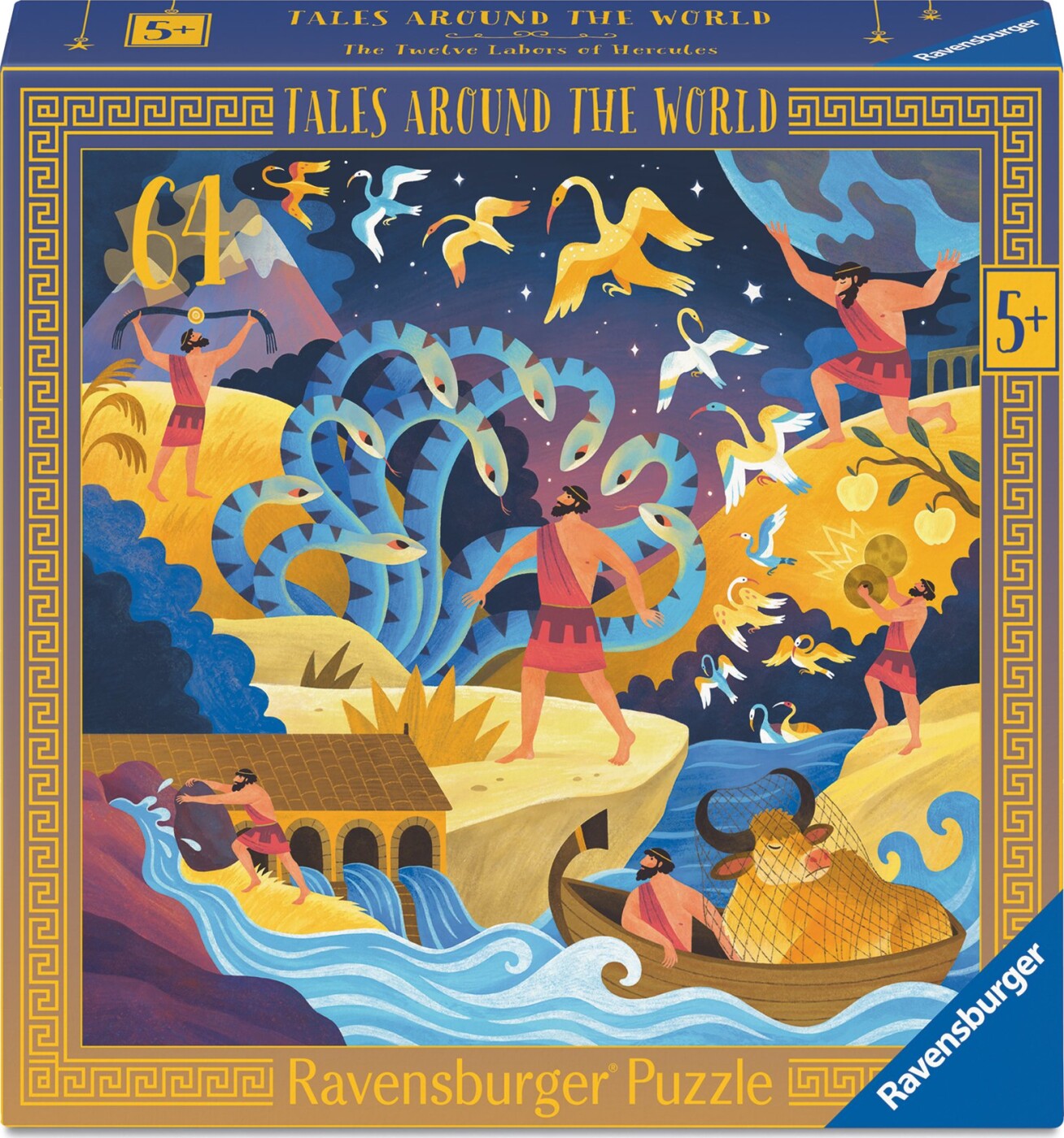 Ravensburger Puslespil - 64 Brikker - Herkules' Tolv Gerninger