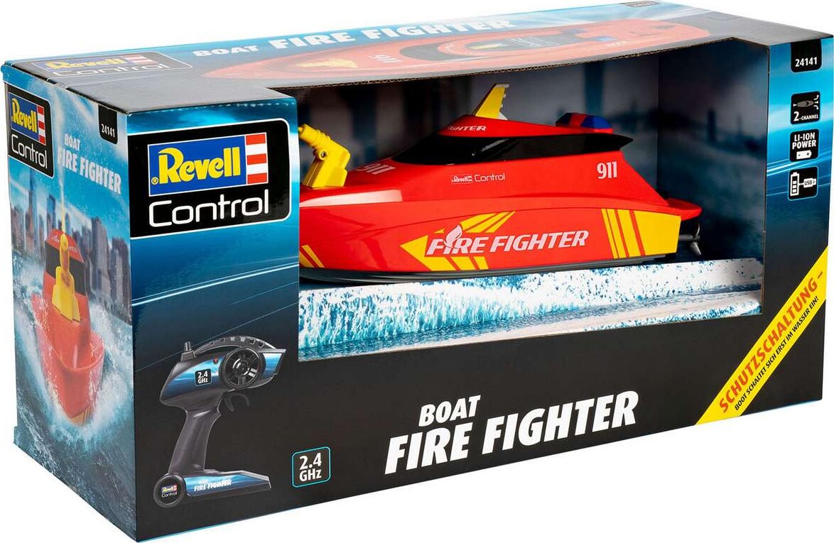 Revell Control - Fire Fighter Speedbåd - Fjernstyret - Rød Gul