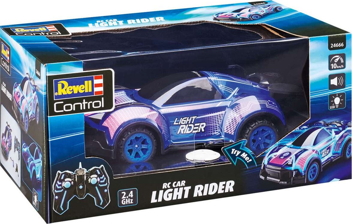 Fjernstyret Racerbil Med Lys - Light Rider - 1:16 - Revell Control