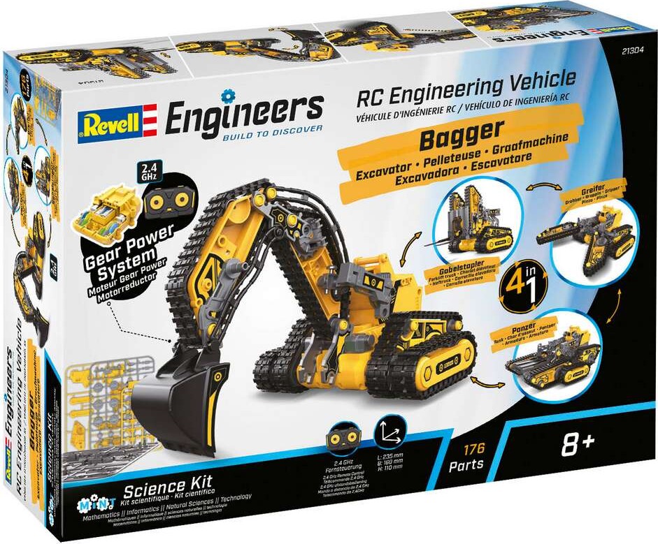 Revell - Engineers - Rc Engineering Vehicle 4-i-1 Byggesæt - 21304