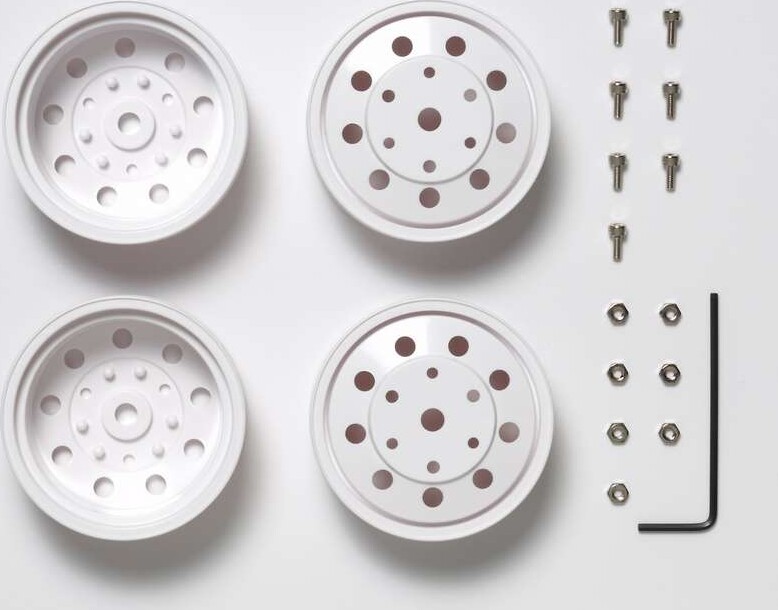 Rear Wheels Sets (22mm Width) White - 56542 - Tamiya