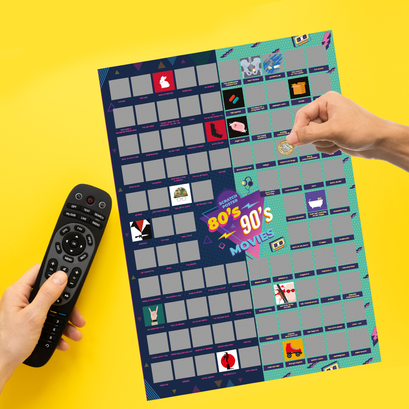 Mad Monkey Scratch Poster Top 100 80'er- og 90'er-film