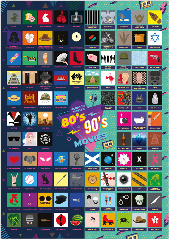Mad Monkey Scratch Poster Top 100 80'er- og 90'er-film