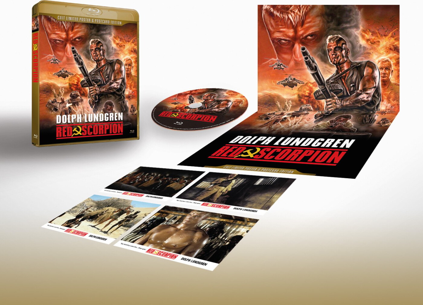Red Scorpion - True Classics - Dolph Lundgren Limited Edition Version Blu-Ray with Poster and Cards in the box