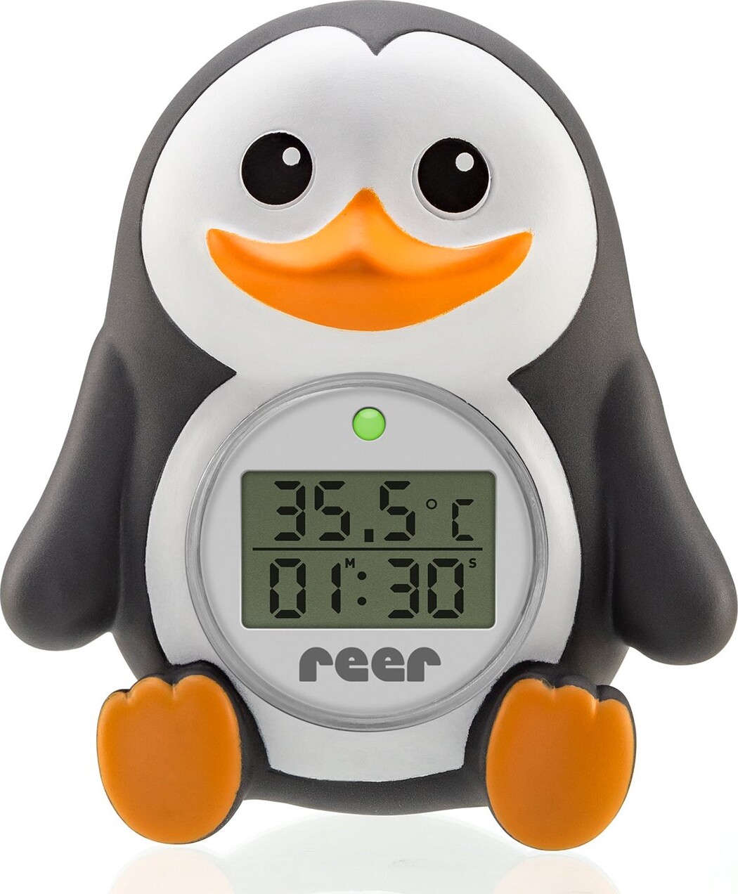 Reer - Badetermometer Pingu - Black, White, And Orange - 17 X 4.6 X 9.7 Cm