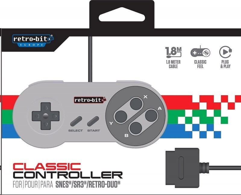 Retro-bit - Classic 16-bit Gamepad Controller Med Usb Til Pc Og Mac - Grå