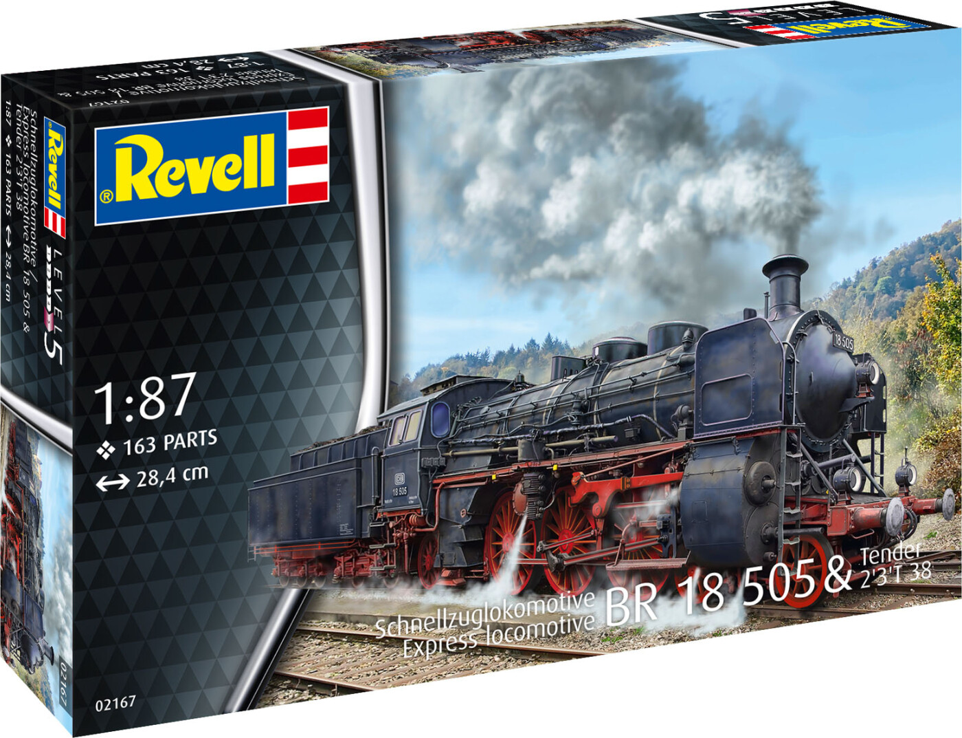 Revell - Express Locomotive Br 18 505 W/tender 2'3't38 - 1:87 - 02167