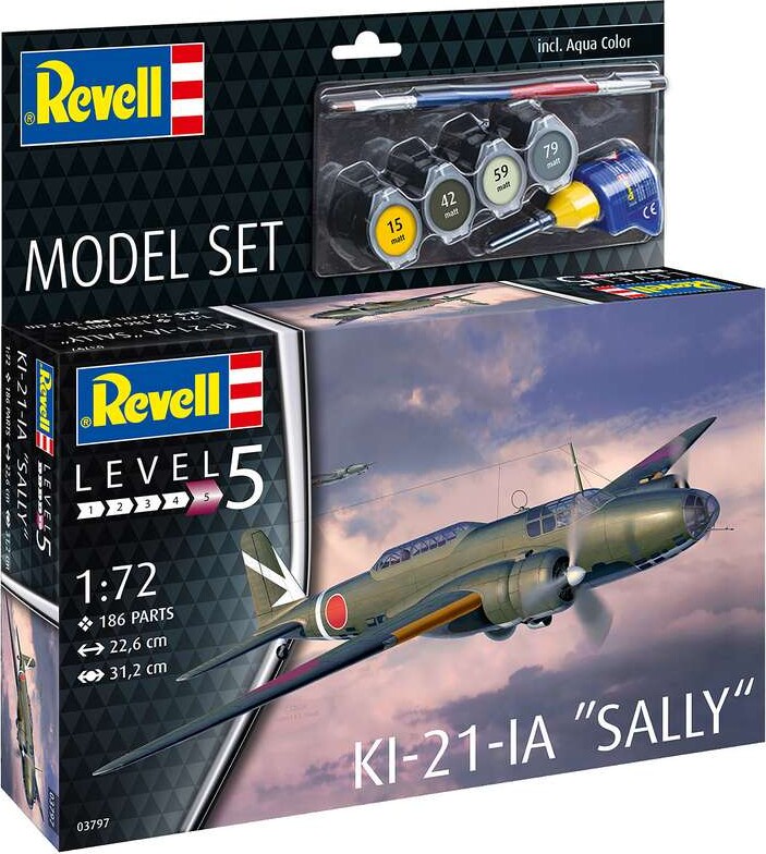 Revell - Ki-21-la 'sally' Model Byggesæt - 1:72 - Level 5 - 63797
