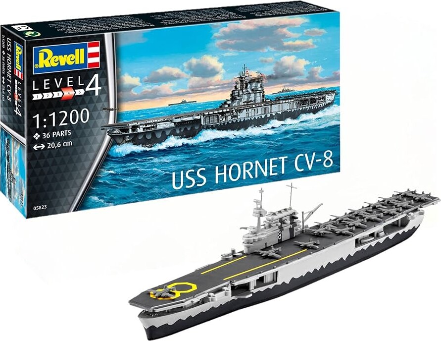 Revell 05823 - Uss Hornet Cv-8 Byggesæt - Level 4 - 1:1200