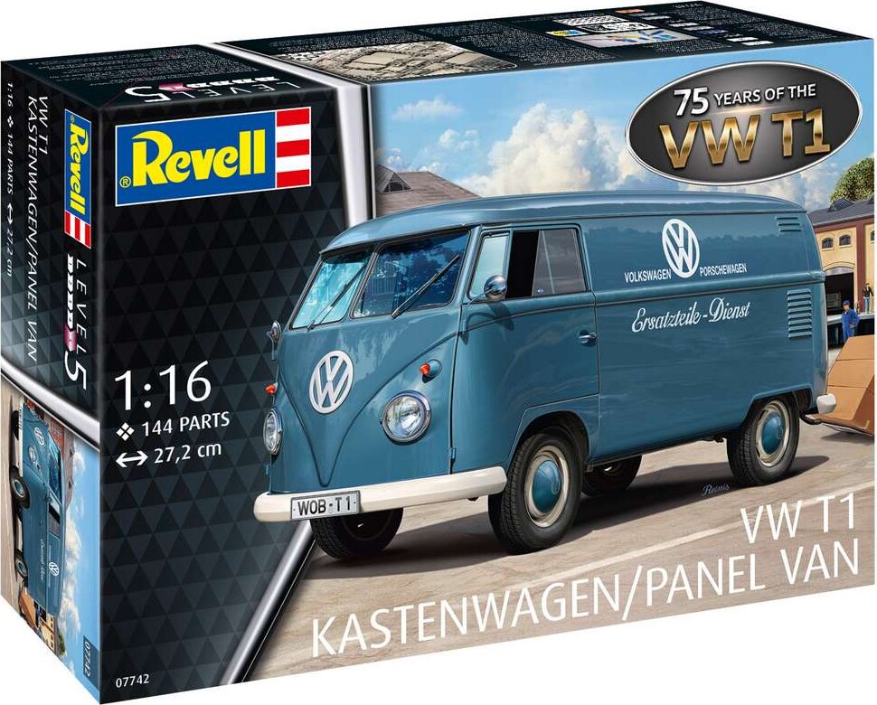 Revell 07742 VW T1 Panel Van - 75 Years of the VW T1 Bilmodel byggesæt 1:16