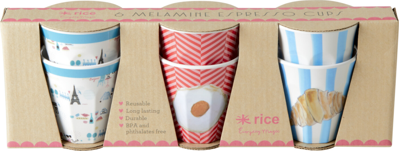 Rice - Melamin Kopper - Morgenmadsprint - 60 Ml - 6 Stk