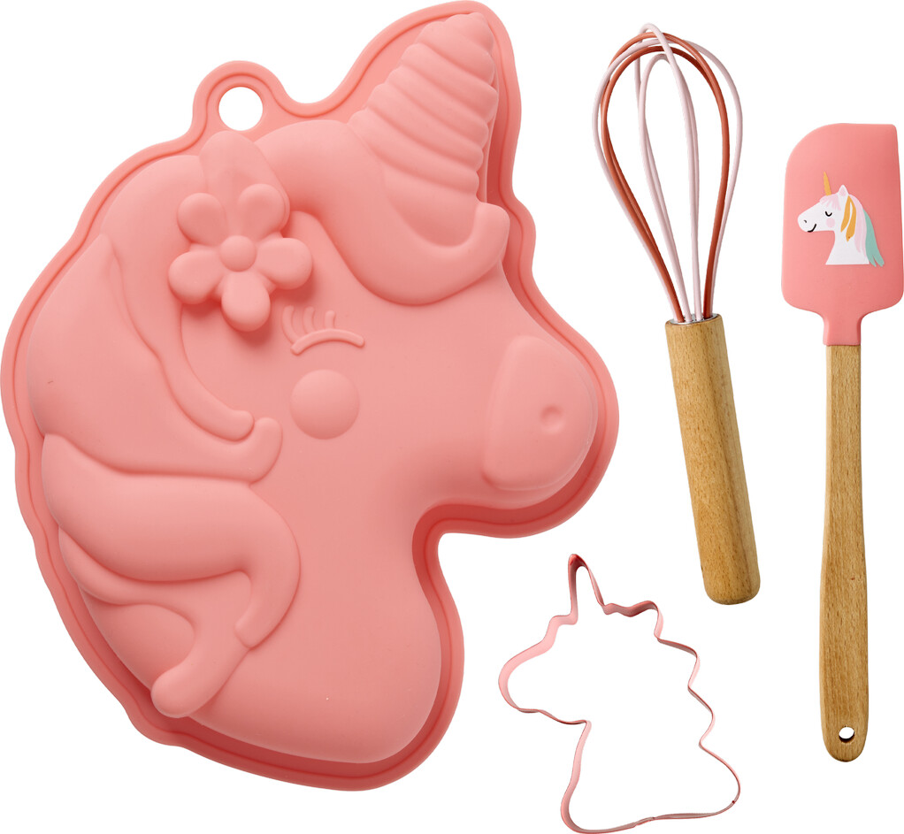 RICE Bagesæt Unicorn Love - Pink - Sæt med 4 stk