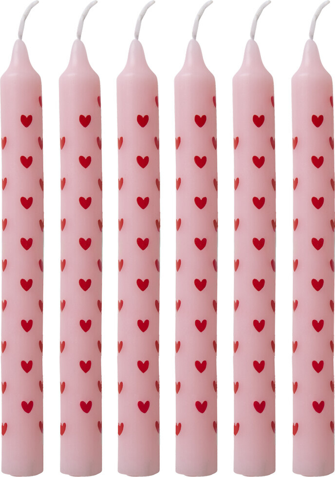 Rice - Candles With Heart Print - Red - Small
