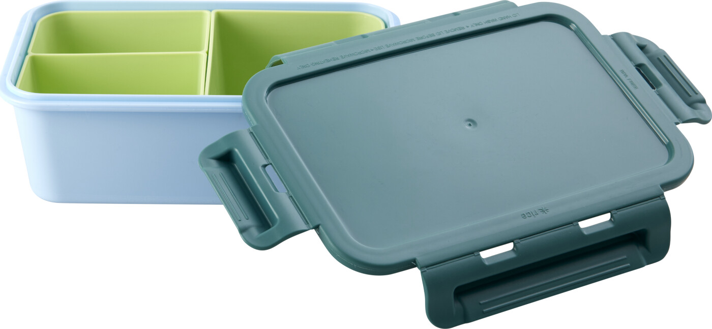 Rice - Lunchbox With 3 Inserts - Green And Soft Blue