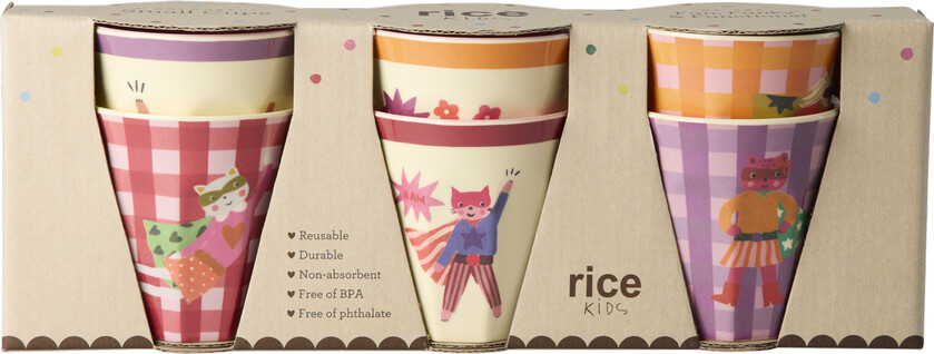 Rice - Melamine Kids Cup With Hero Print - Pink - Small - 160 Ml