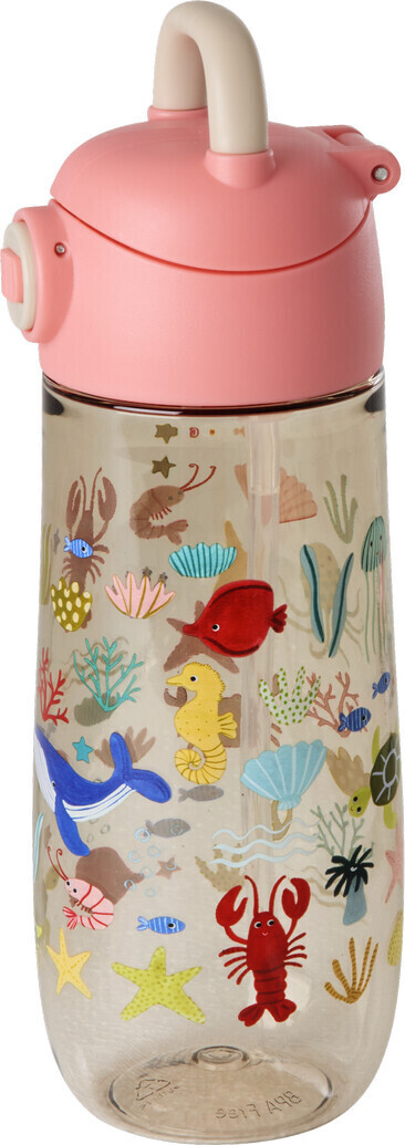 Rice - Plastic Kids Drinking Bottle With Coral Ocean Print - 550 Ml (plbot-ocei)