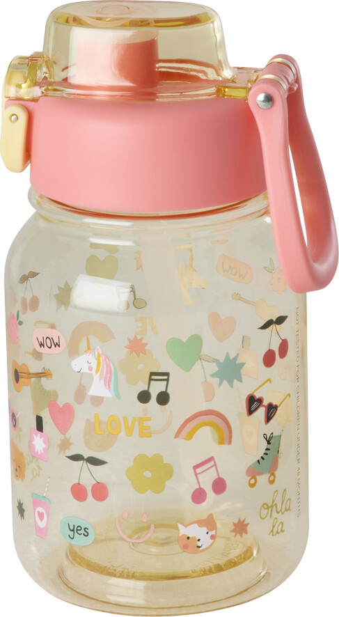 Rice - Plastic Kids Drinking Bottle With Unicorn Love Print - 700 Ml (plbot-unilo)