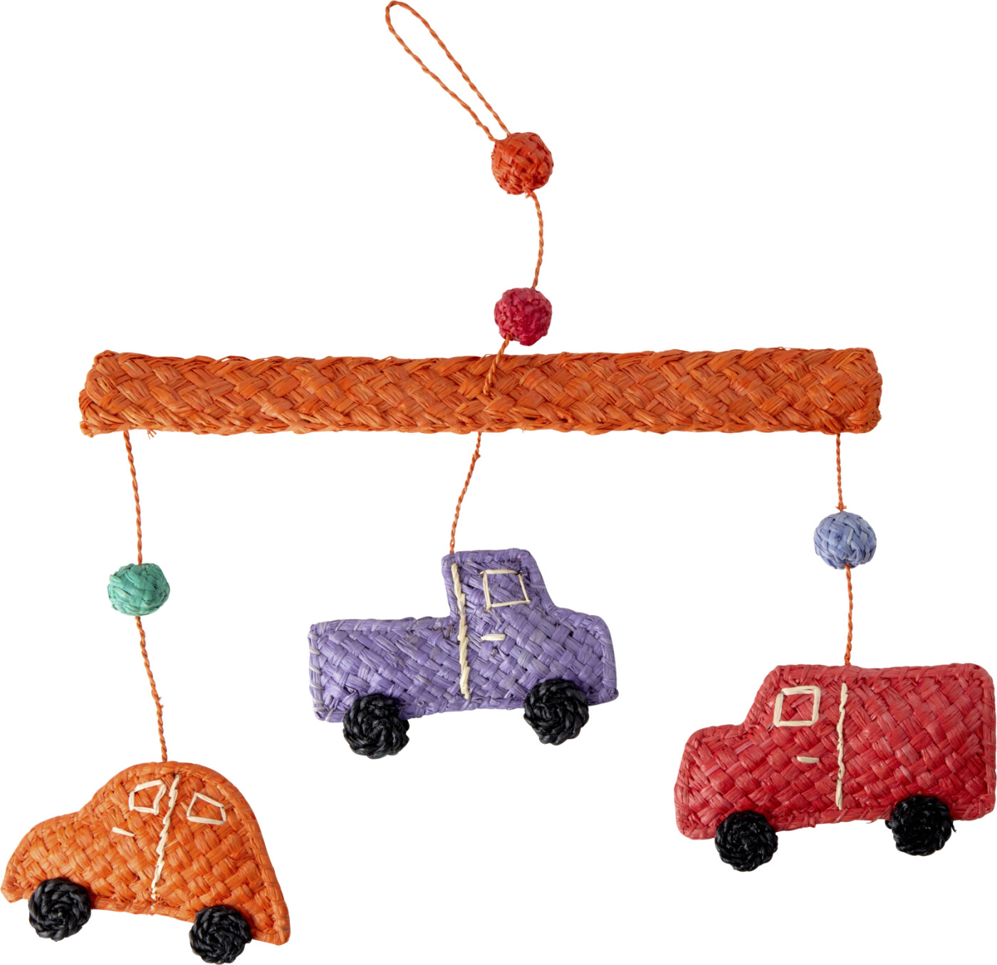 Rice - Raffia Mobile With Cars - (kimob-car)