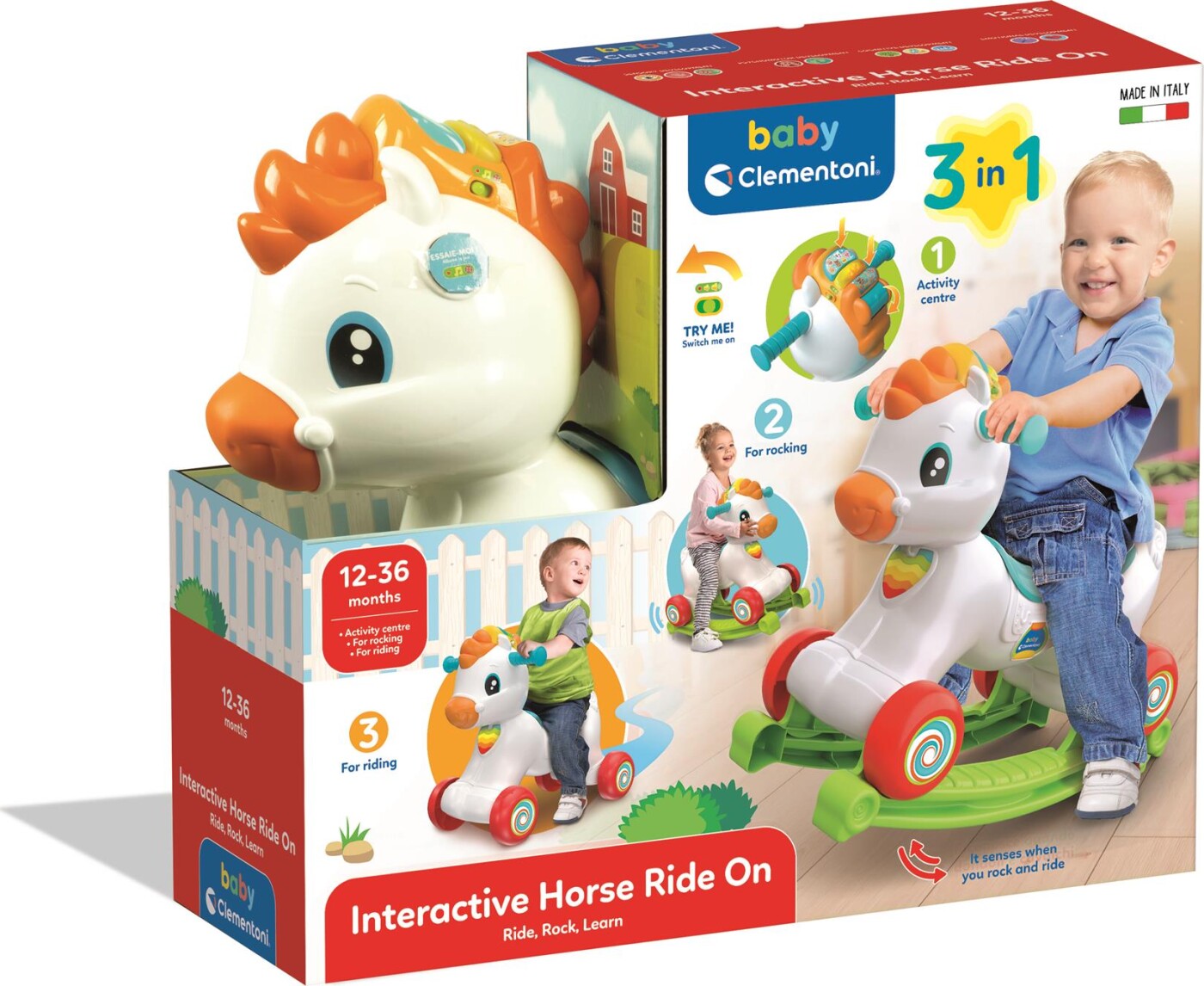Baby Clementoni – Interactive Horse Ride On – 3-i-1 Gåbil