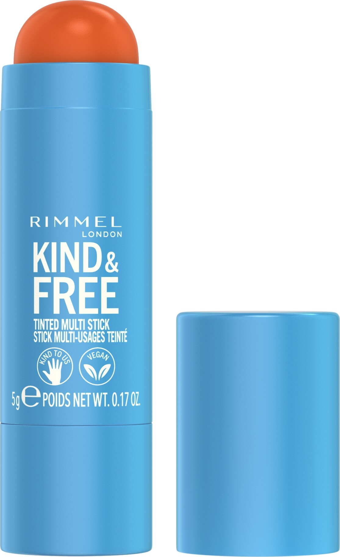 Rimmel London Kind & Free Tinted Multi Stick - Nº 004 Tangerine Dream, 5 g