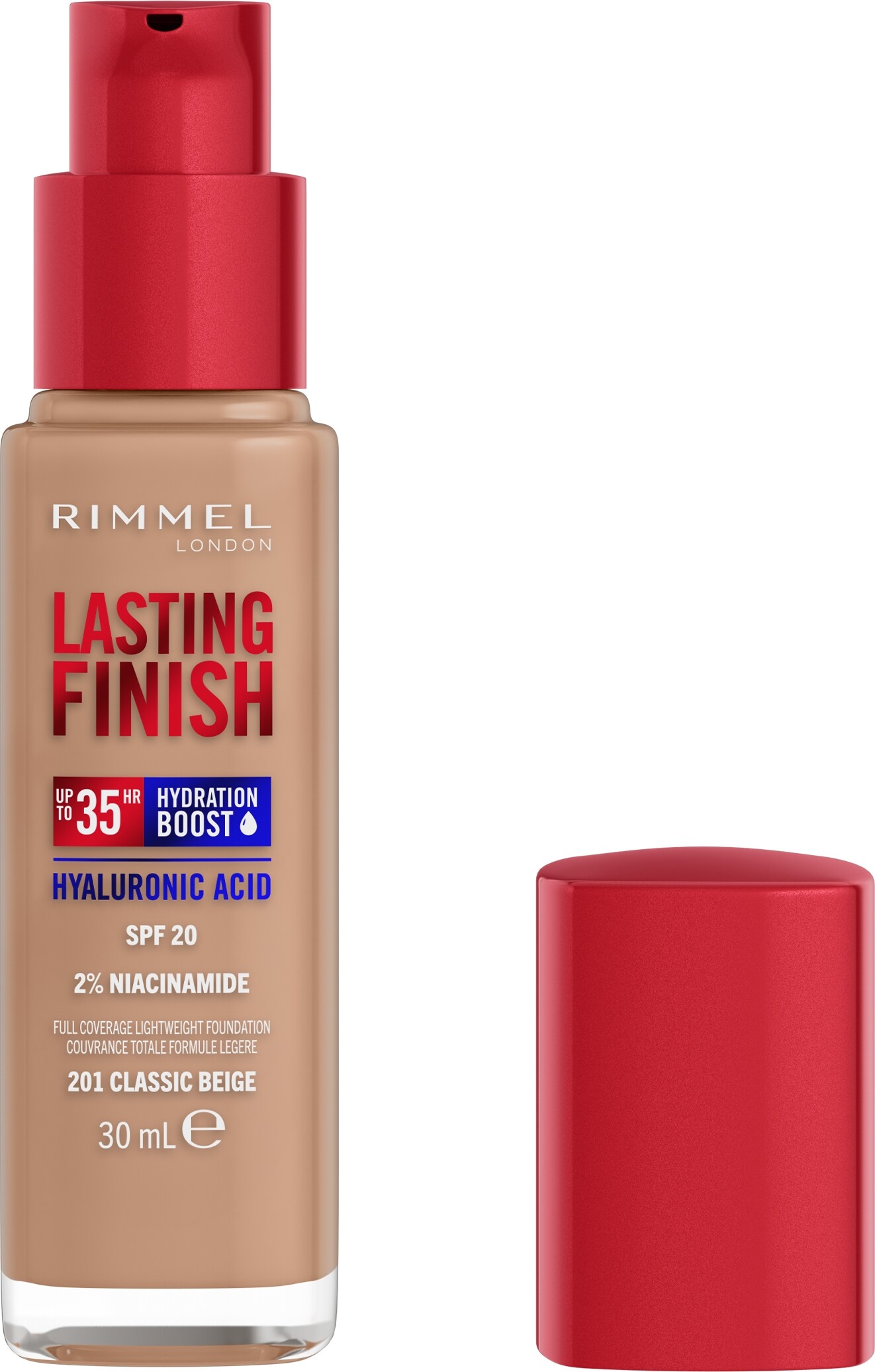 Rimmel London Clean Lasting Finish Foundation 201 Classic Beige - 30 ml