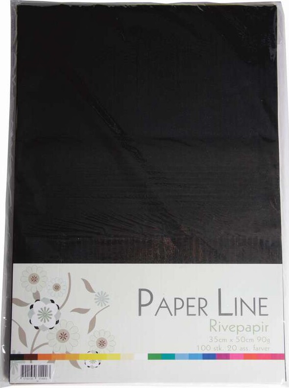 Rivepapir - 35 X 50 Cm - 20 Farver - 100 Stk - Paper Line billede