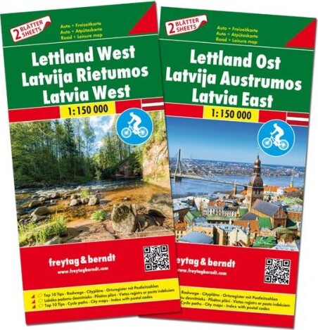 Billede af Road & Leisure Map Set Latvia East & West, Lettland Ost & West - Diverse - English Book