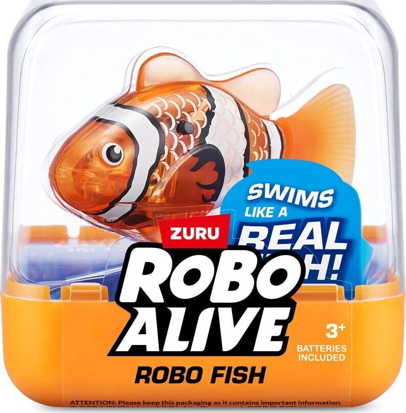 Zuru Robo Alive - Robo Fish - Orange With White