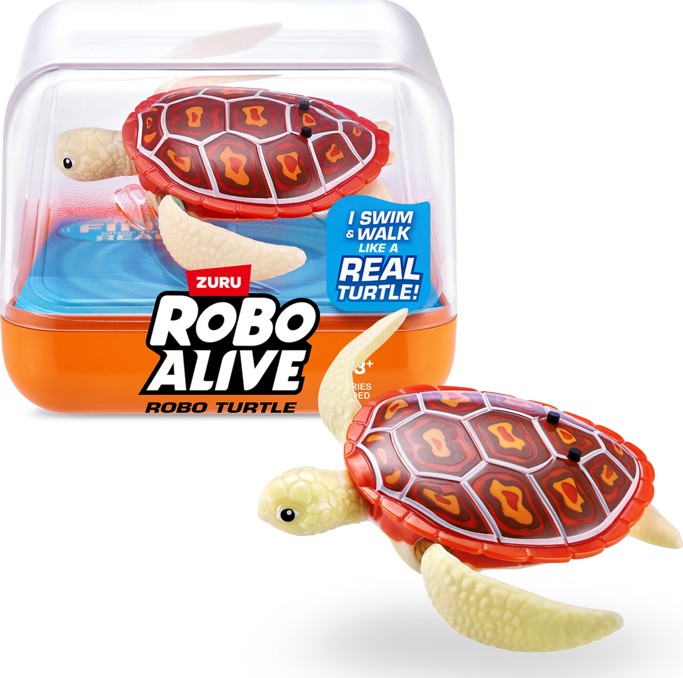 Zuru Robo Alive - Robotic Turtle - Orange Skildpadde - Series 1