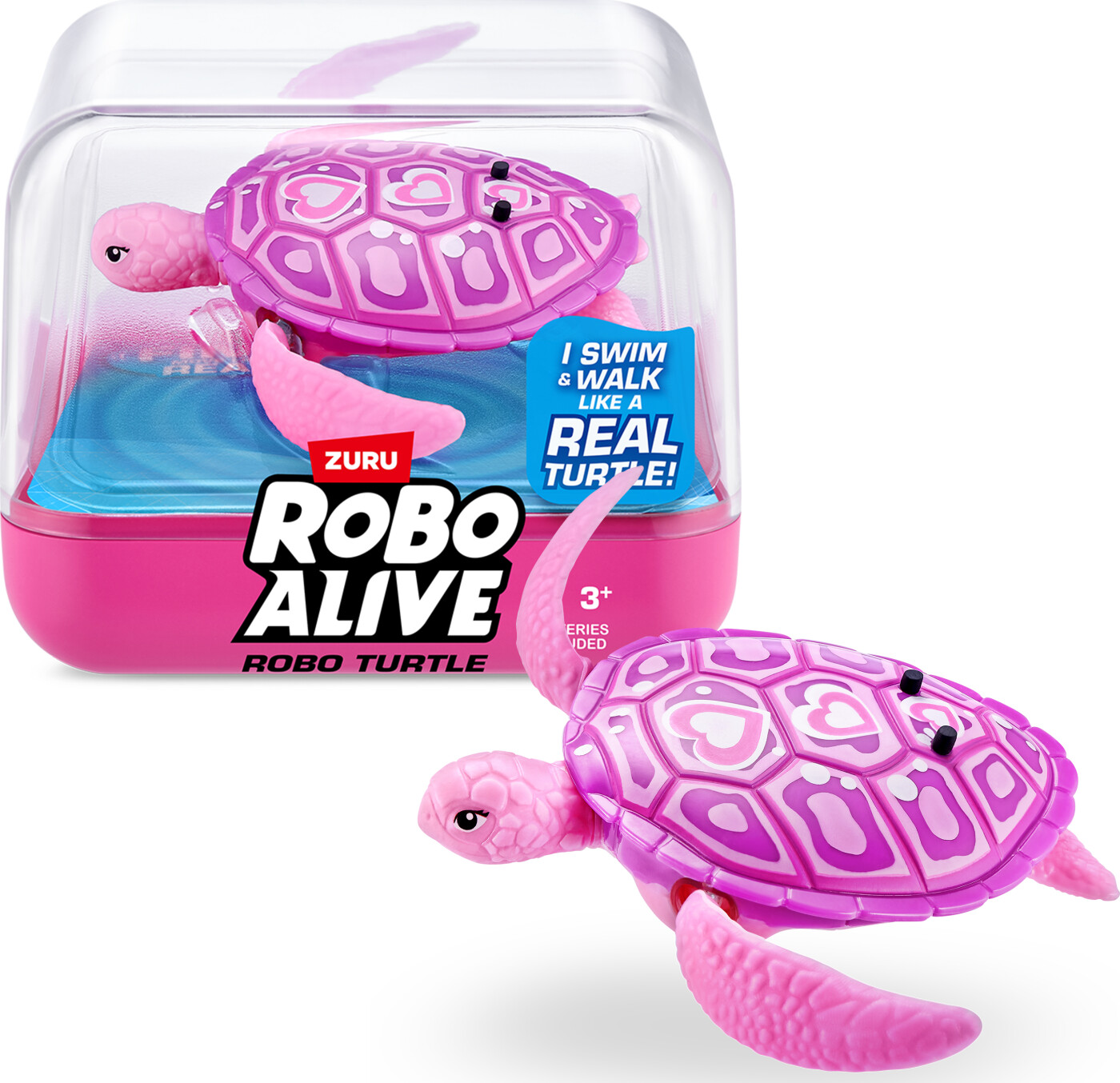 Zuru Robo Alive - Robotic Turtle - Pink Skildpadde - Series 1