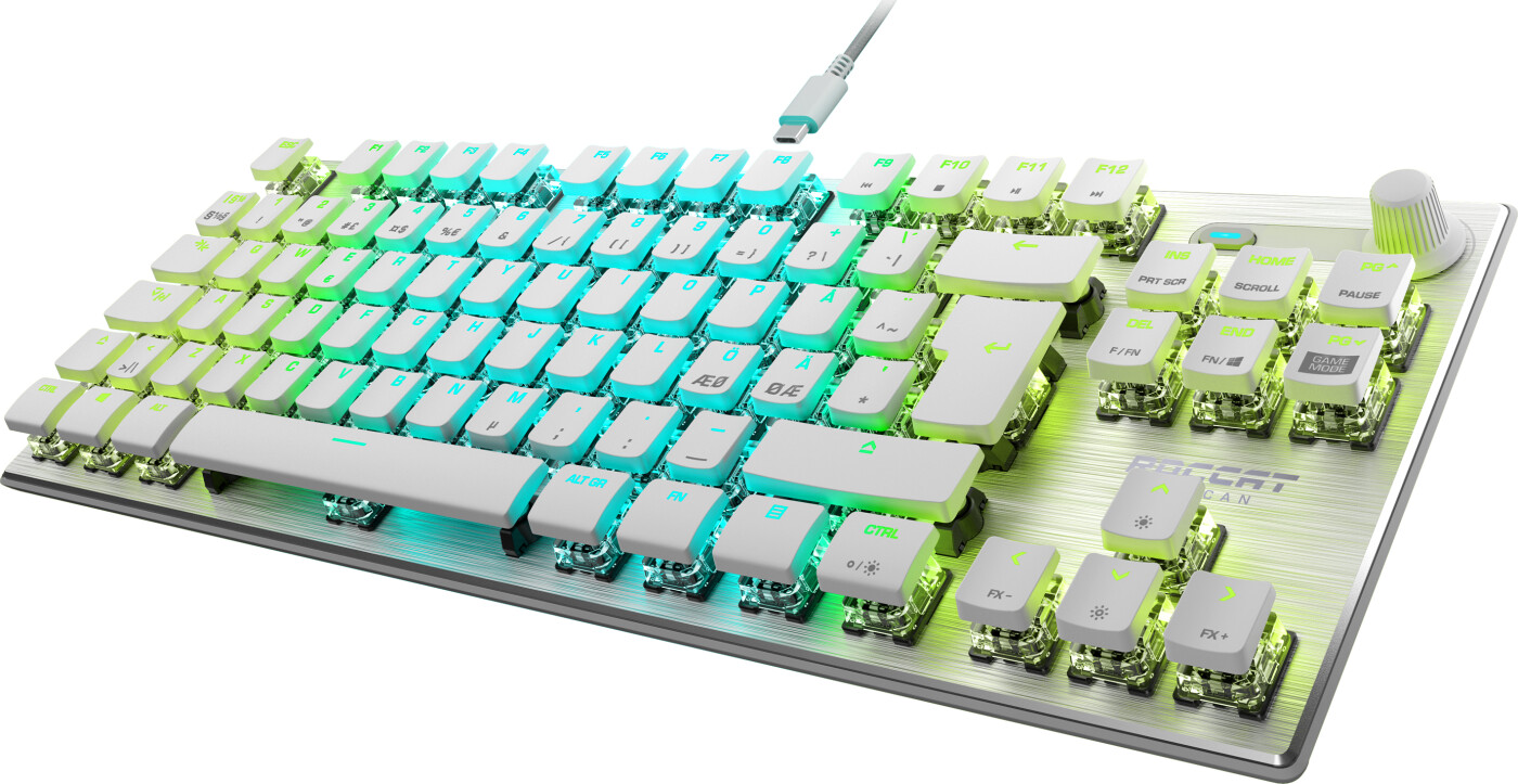 Billede af Roccat - Vulcan Tkl Pro Rgb Gaming Tastatur - Compact - Hvid - Nordisk