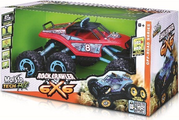 Maisto Tech Rc - Rock Crawler Fjernstyret Monster Truck 6x6 - 17 Cm