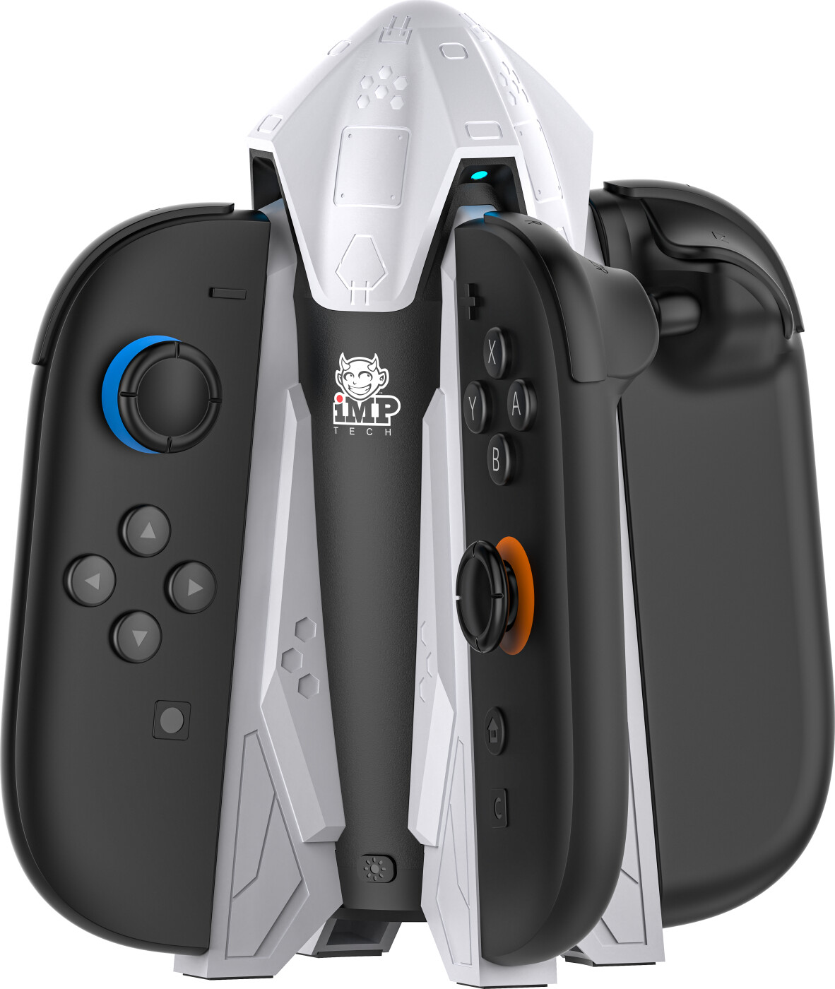 iMP Tech Rocket Dock - LED-oplader til fire Joy-Con 2 Charging Dock - GEEKD.dk